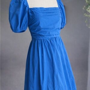 O.P.T. Blue Puff Sleeve Dress - Medium WITH POCKETS